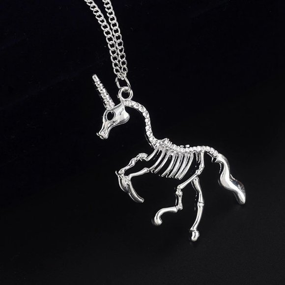Accessories - NWT Silver Unicorn Skeleton Pendant